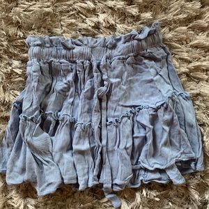 Blue ruffled skirt